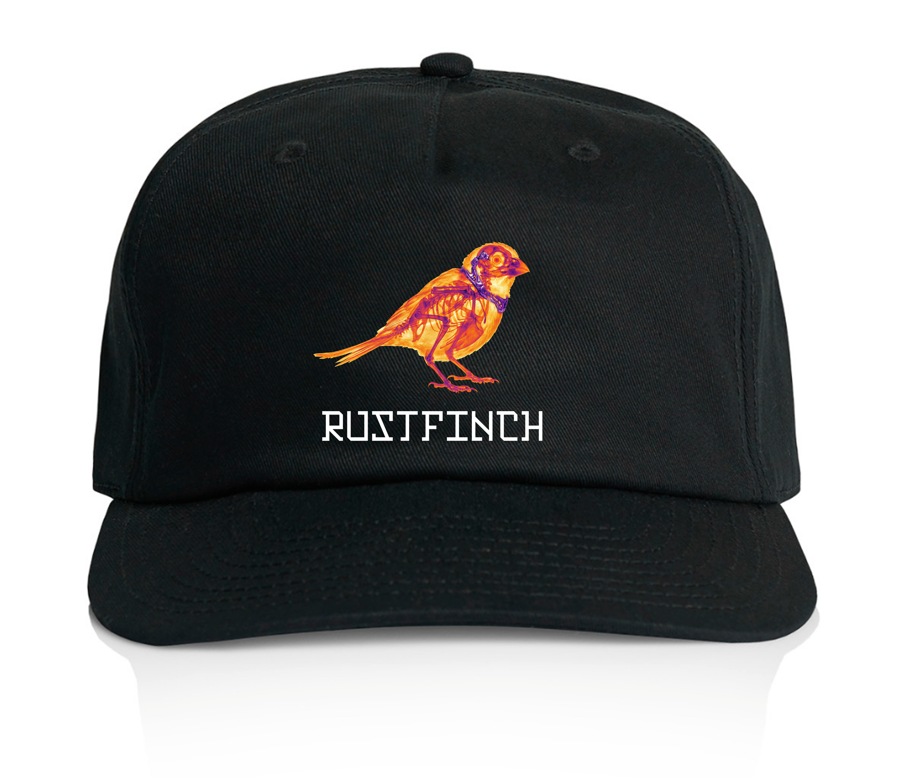Black Rustfinch Cap - Graphic Streetwear Hat – Gossip Goblin