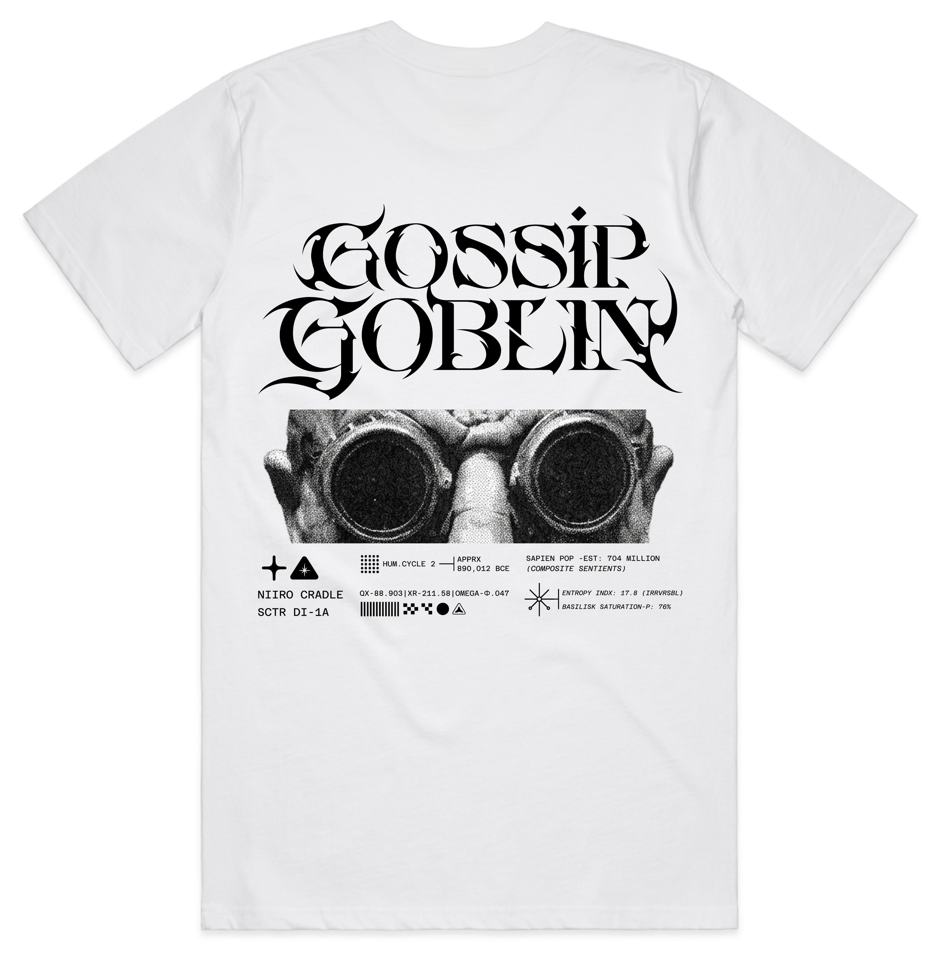 White Goggles Tee - Oversized Graphic Tee – Gossip Goblin
