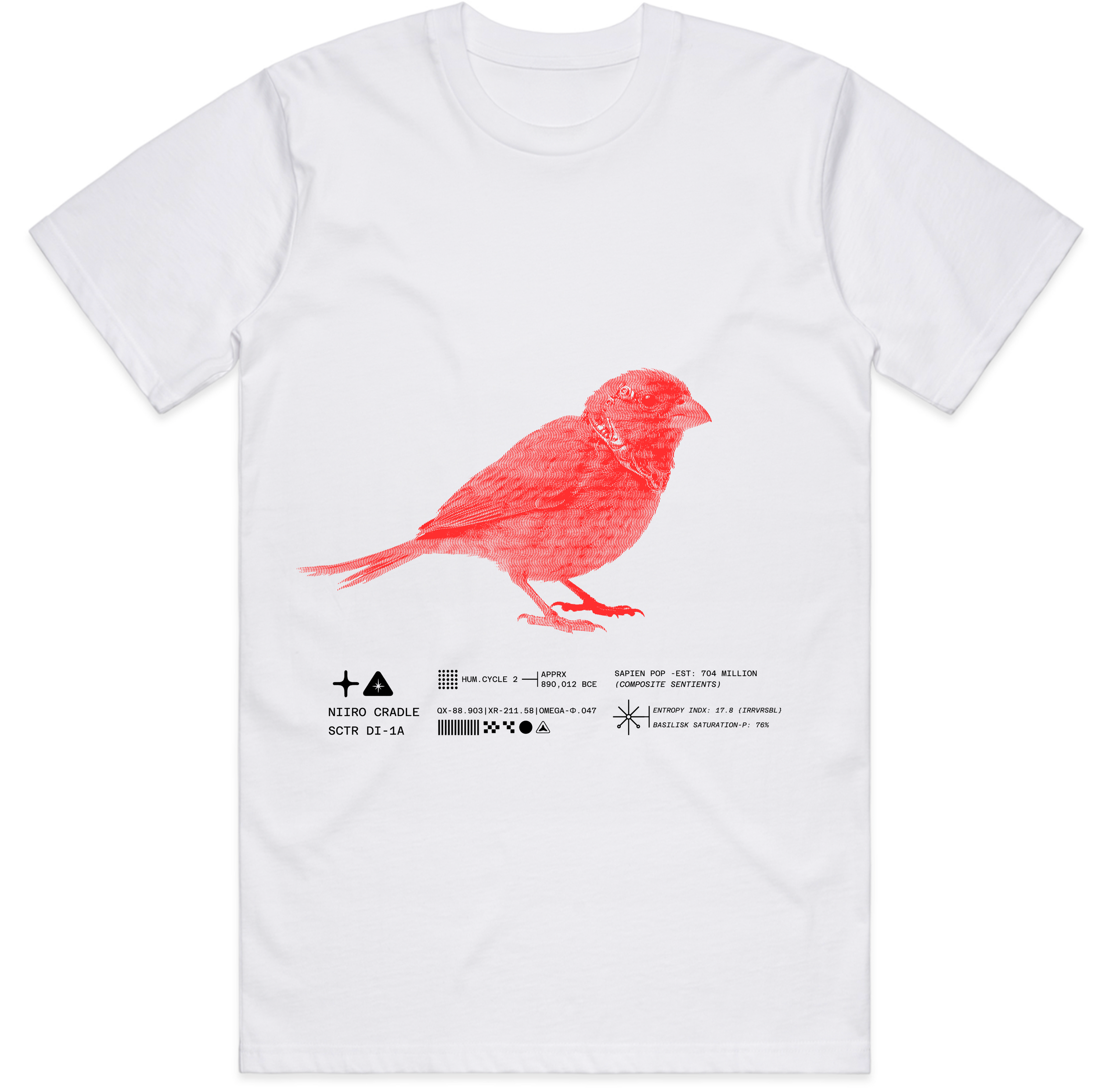 White Rust Finch Tee - Heavyweight Art T-Shirt – Gossip Goblin