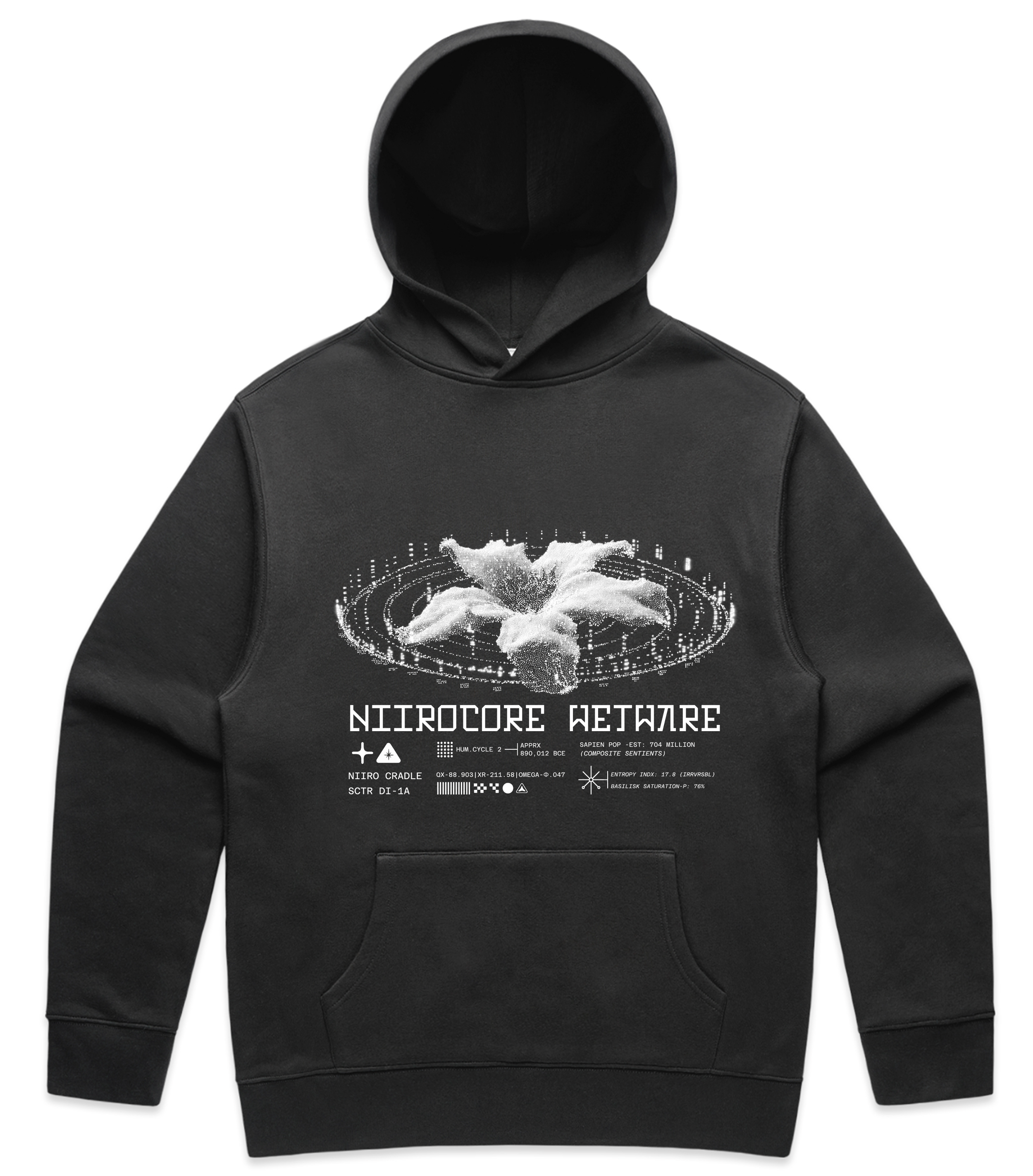 Black Niirocore Wetware Hoodie - Cyberpunk Streetwear Hoodie – Gossip Goblin