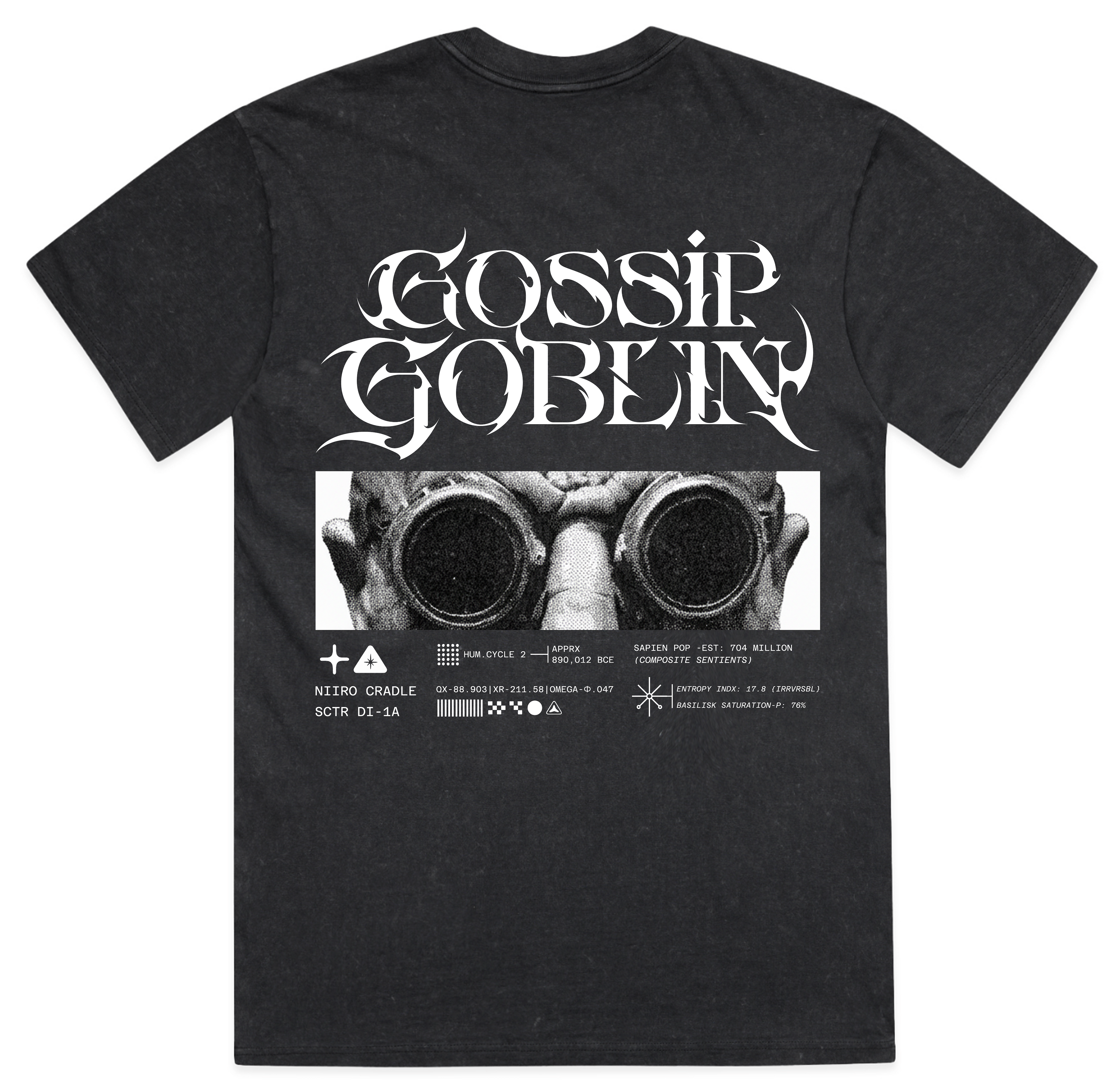 Black Goggles Tee - Dark Streetwear Graphic T-Shirt – Gossip Goblin